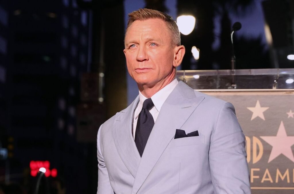 Daniel Craig in a grey suit