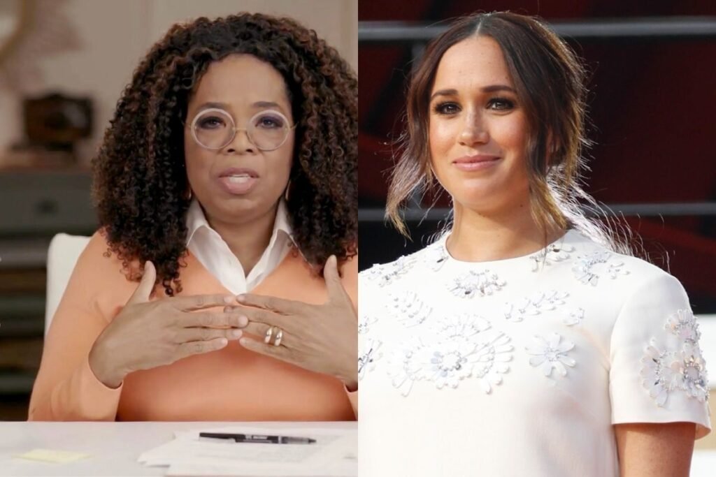 side by side photos of Oprah Winfrey and Meghan Markle