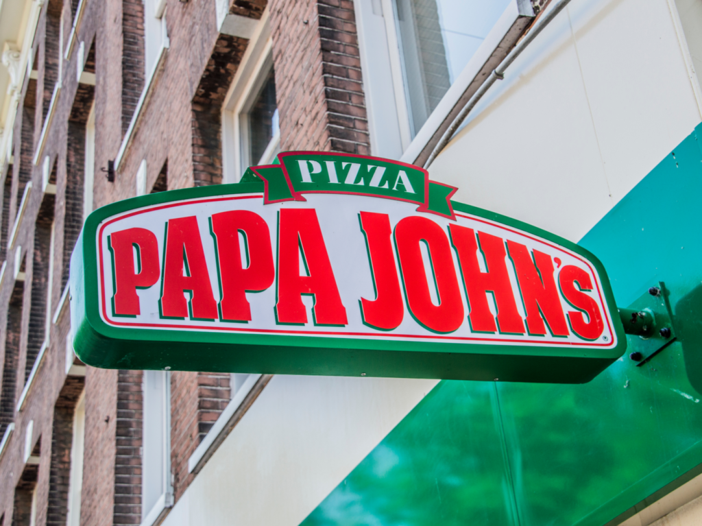 Papa John's sign outside of restaurant