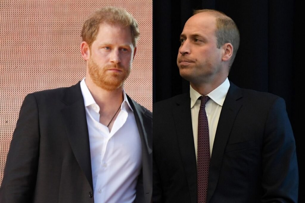 side by side images of Prince Harry and Prince William