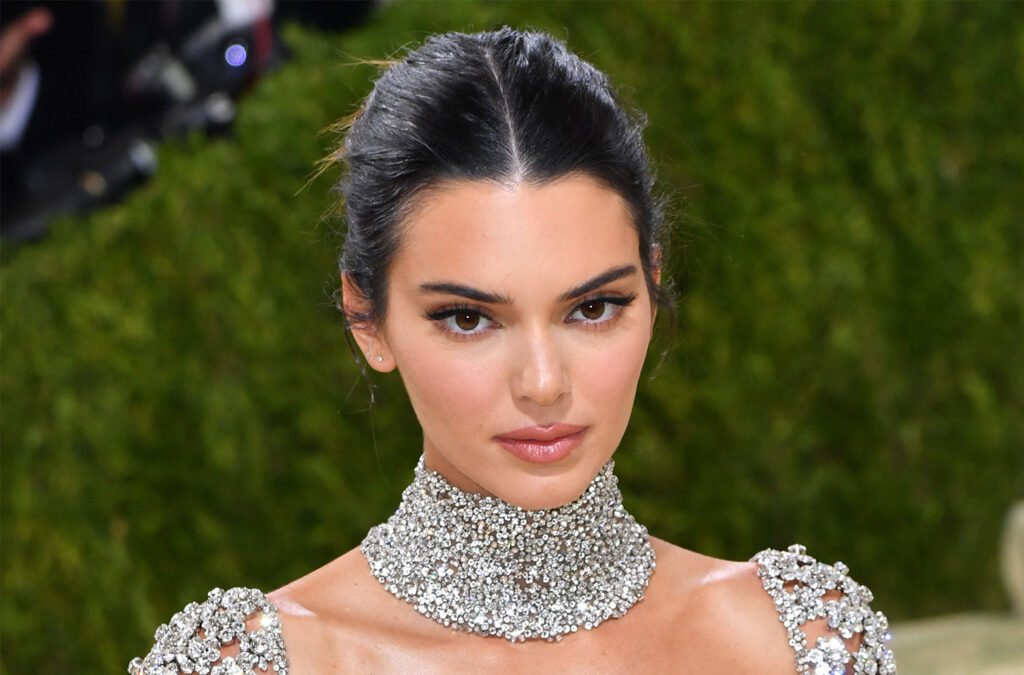 A close up of Kendall Jenner's face