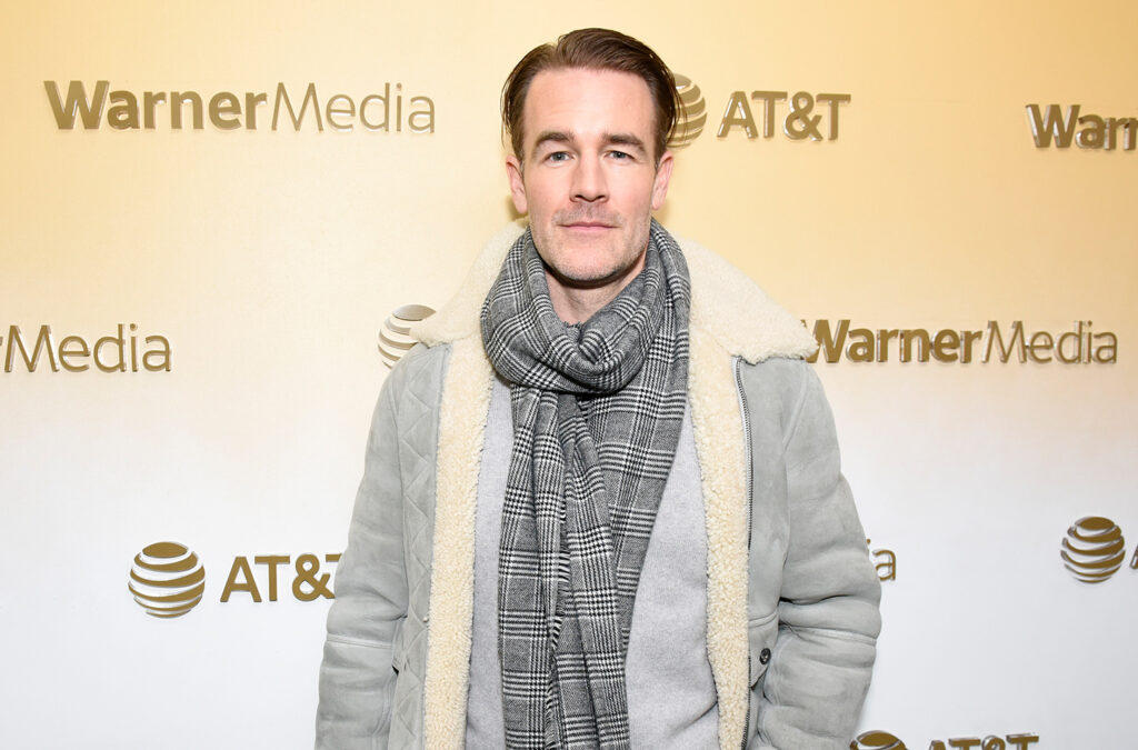 James Van Der Beek in a grey scarf