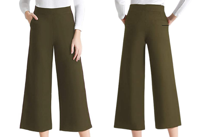 Dark green high-waisted trouser