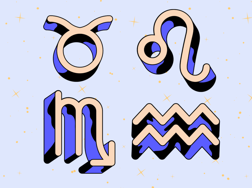 Fixed modality signs: Taurus, Leo, Scorpio, and Aquarius