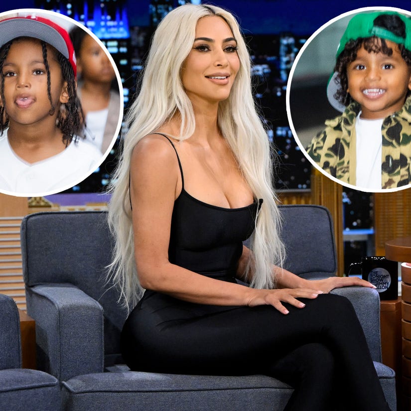 Kim Kardashian Stops Fallon Interview to Scold Psalm & Saint, Says She Bonded with Pete Davidson Over Pimples