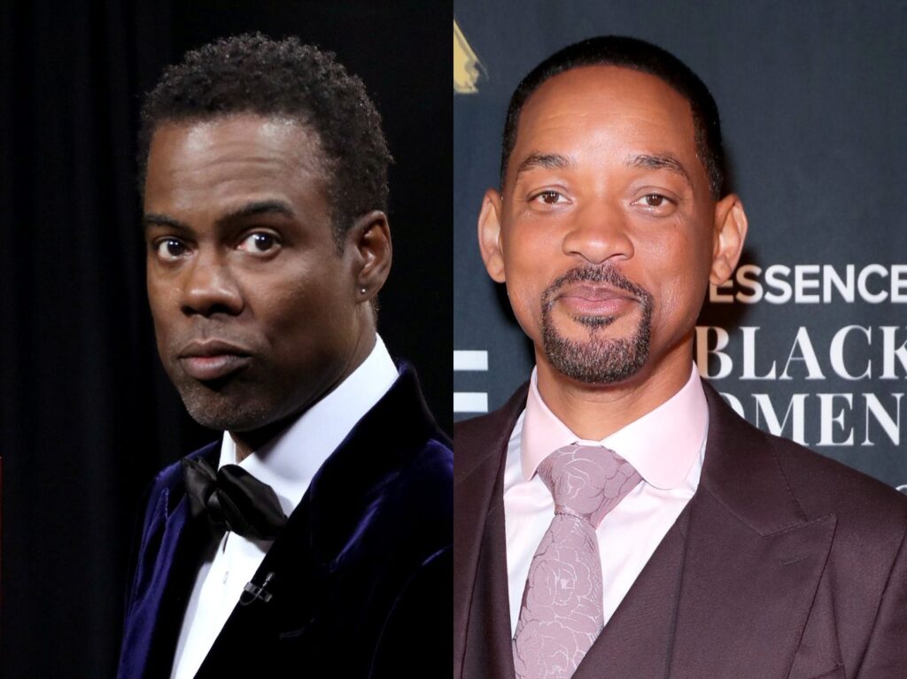 side by side close up photos of Chris Rock and Will Smith