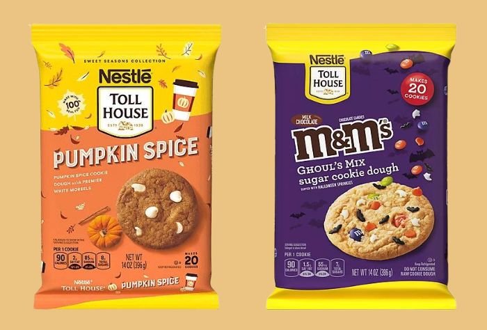 Nestlé Toll House pumpkin spice and ghoul's mix sugar cookie dough.