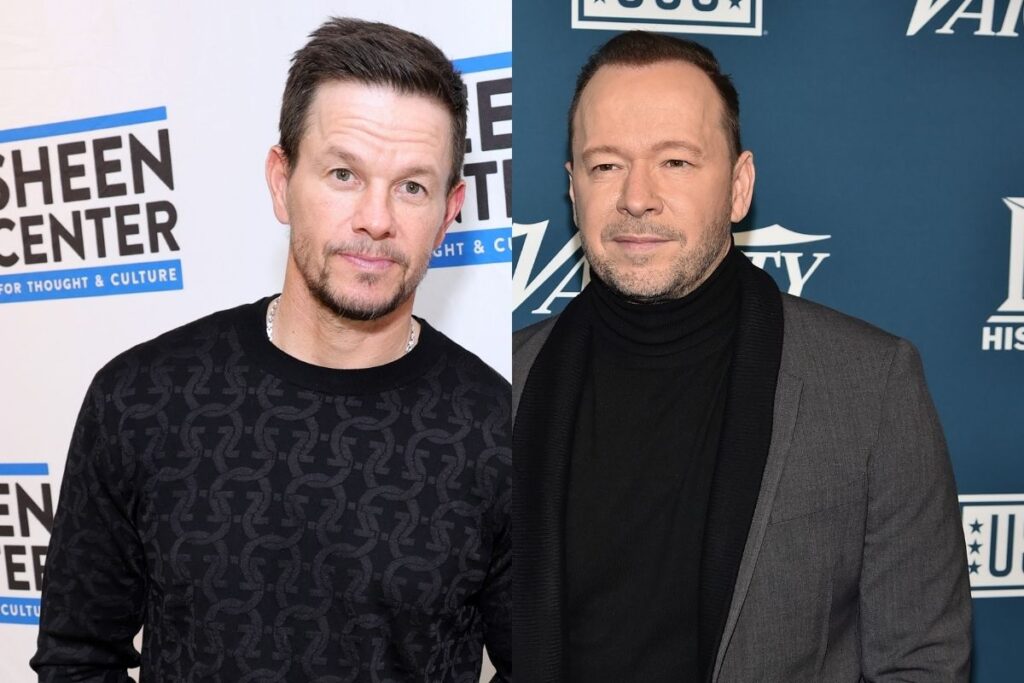 side by side photos of Mark and Donnie Wahlberg