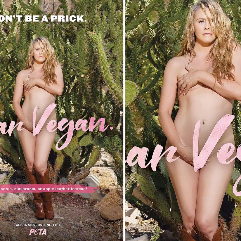 Alicia Silverstone Strips Naked for PETA (Again!) In New 'Don't Be a Prick' Campaign