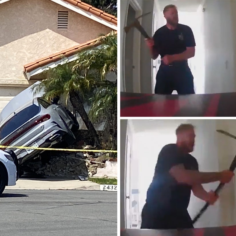 Pickaxe Wielding Man Crashes Car Into Home, Attacks Roommates in Shocking Video