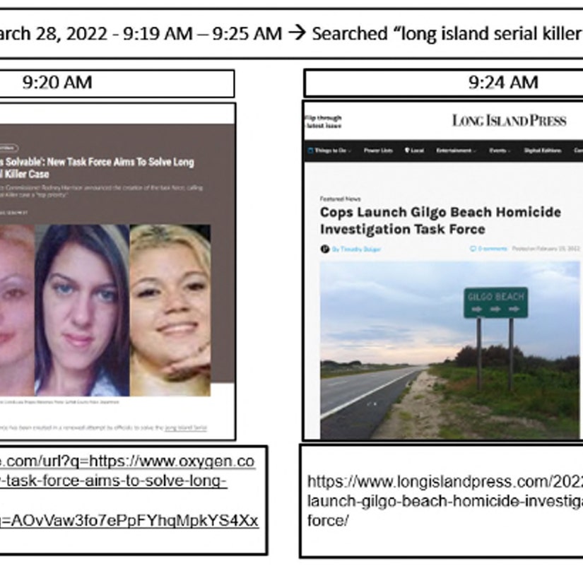 Gilgo Beach Murder Suspect Used Victim's Phones to Taunt Families, Disturbing Internet Searches Revealed: Court Docs