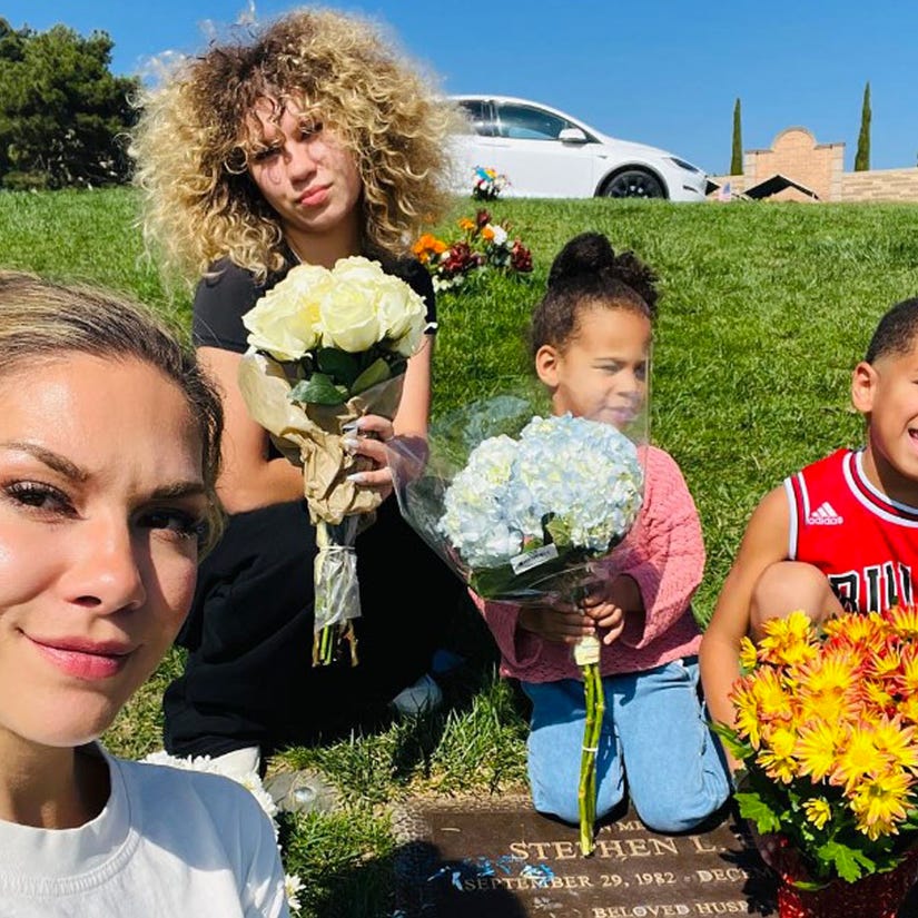 Allison Holker and Kids Visit Stephen 'tWitch' Boss' Gravesite on First Birthday Since His Tragic Death