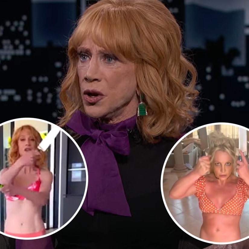 Kathy Griffin Spoofs Britney Spears Knife Video While Promoting Comedy Show
